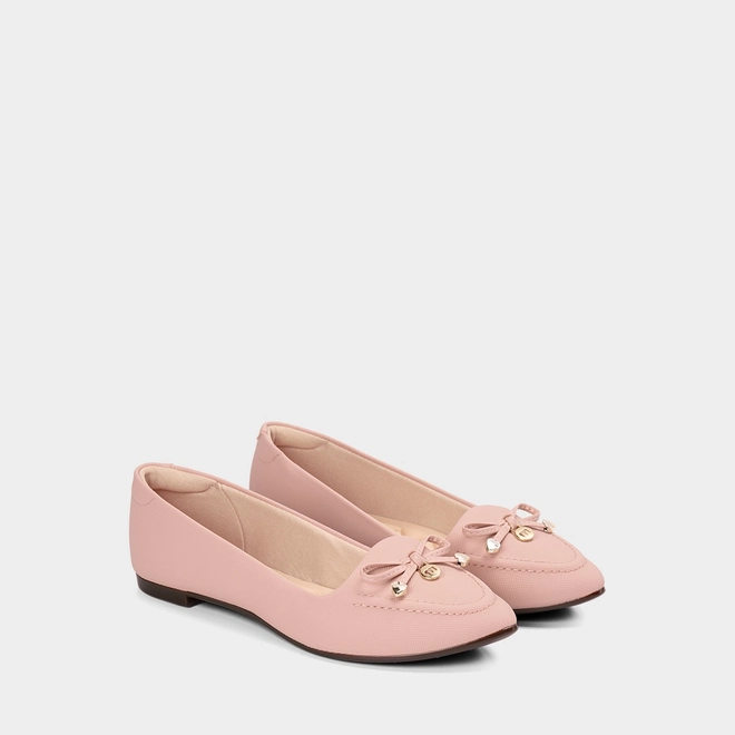 Sapatilha Feminina Moleca Detalhe Laço Corações Rosa