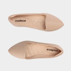 Sapatilha Feminina Moleca Bico Fino Bege