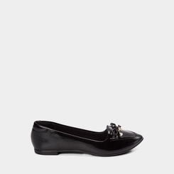 Sapatilha Feminina Moleca Detalhe Laço Corações Preto