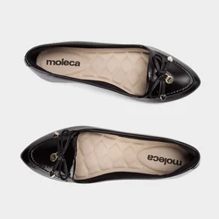 Sapatilha Feminina Moleca Detalhe Laço Corações Preto