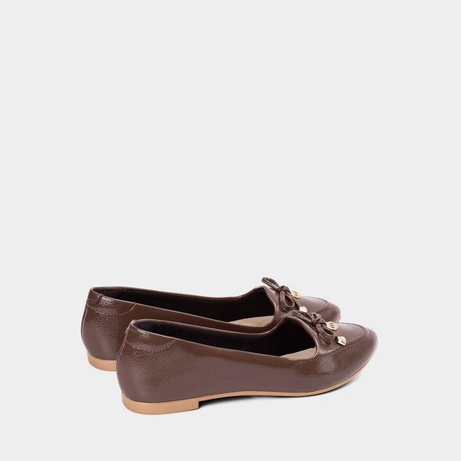 Sapatilha Feminina Moleca Detalhe Laço Corações Marrom