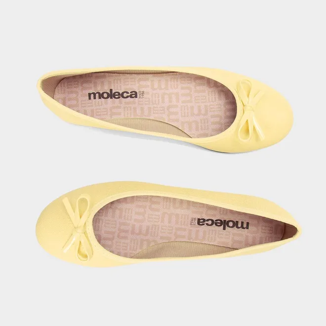 Sapatilha Feminina Moleca Detalhe Laço Amarelo
