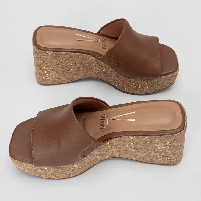 Tamanco Feminino Vizzano Plataforma Marrom