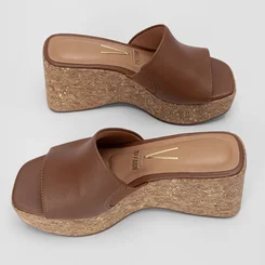 Tamanco Feminino Vizzano Plataforma Marrom