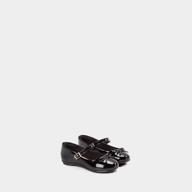 Sapatilha Boneca Infantil Molekinha Verniz Laço Preto