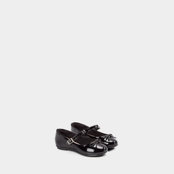 Sapatilha Boneca Infantil Molekinha Verniz Laço Preto