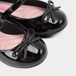 Sapatilha Boneca Infantil Molekinha Verniz Laço Preto