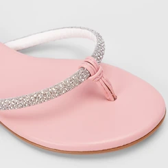 Rasteira Infantil Molekinha Tira Em Strass Rosa