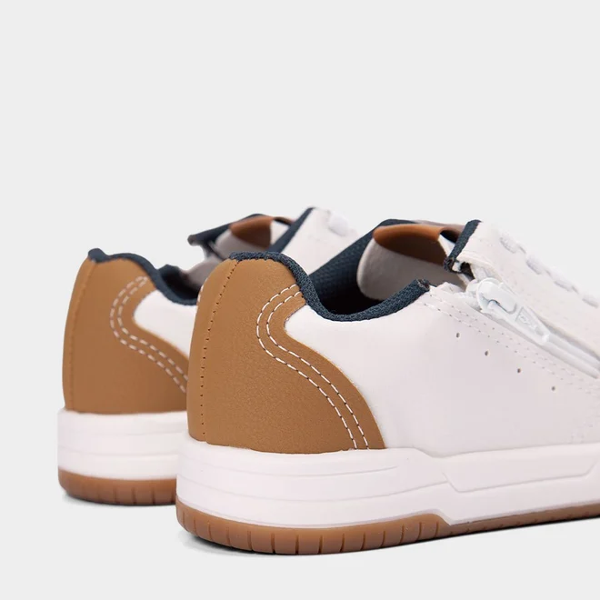 TênIs Casual Infantil Molekinho Com Zíper Lateral Branco & Caramelo