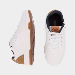 TênIs Casual Infantil Molekinho Com Zíper Lateral Branco & Caramelo