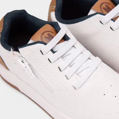 TênIs Casual Infantil Molekinho Com Zíper Lateral Branco & Caramelo