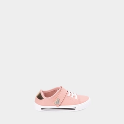 Tênis Casual Infantil Molekinha Detalhe Coração Rosa
