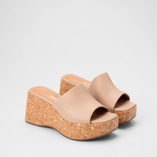 Tamanco Feminino Vizzano Original Anabela Nude