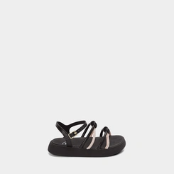 Sandália Infantil Molekinha Flatform Detalhe Strass & Pérola Preto