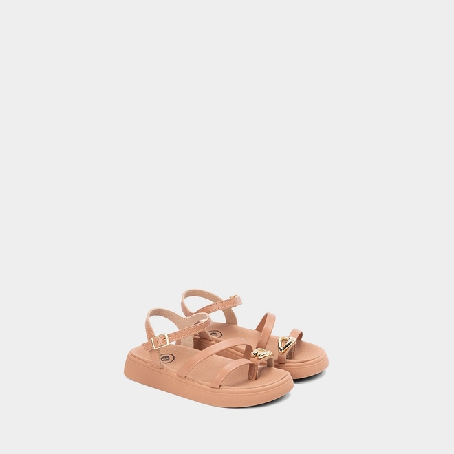 Sandália Infantil Molekinha Detalhe Bold Nude