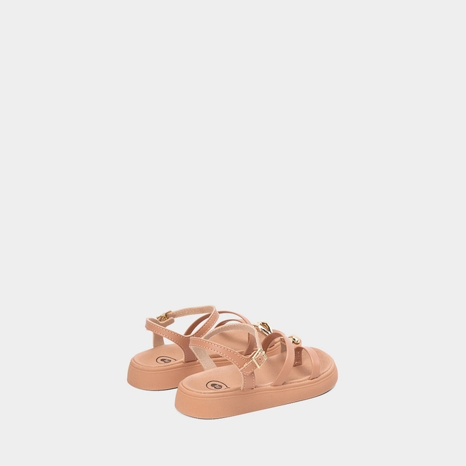 Sandália Infantil Molekinha Detalhe Bold Nude