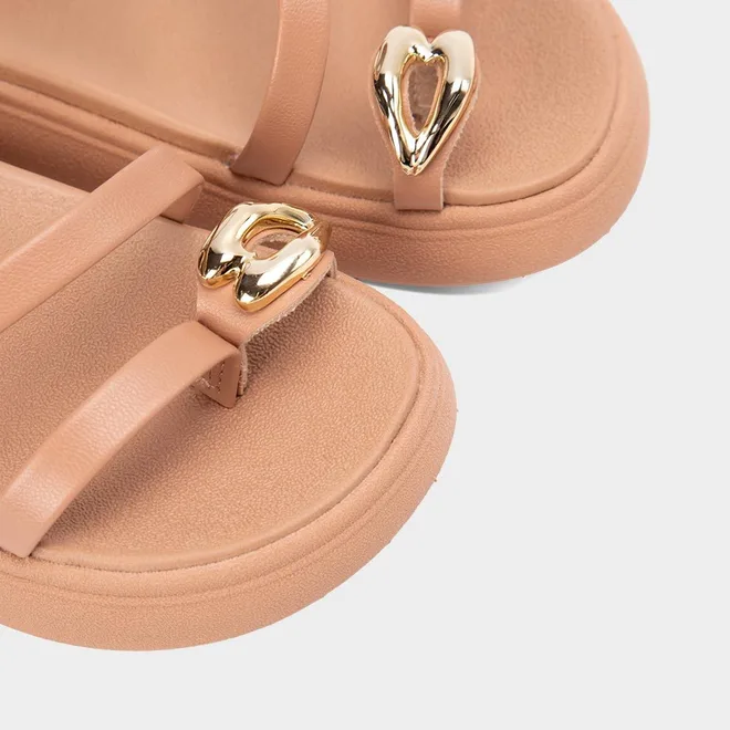 Sandália Infantil Molekinha Detalhe Bold Nude
