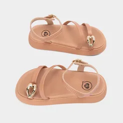 Sandália Infantil Molekinha Detalhe Bold Nude