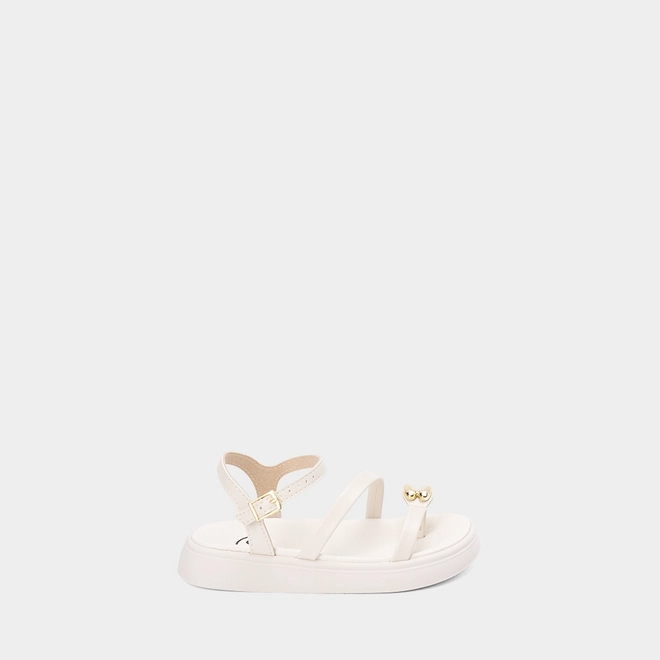 Sandália Infantil Molekinha Detalhe Bold Off-White