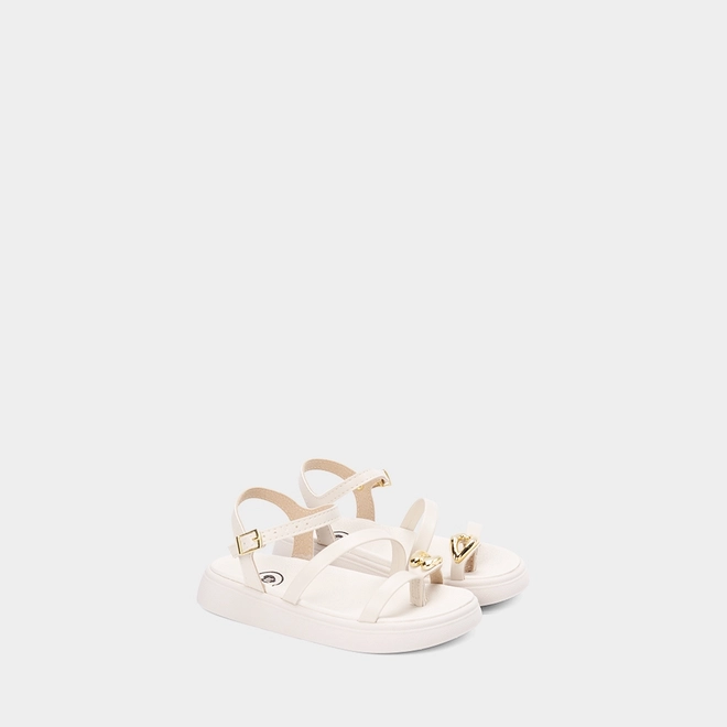 Sandália Infantil Molekinha Detalhe Bold Off-White