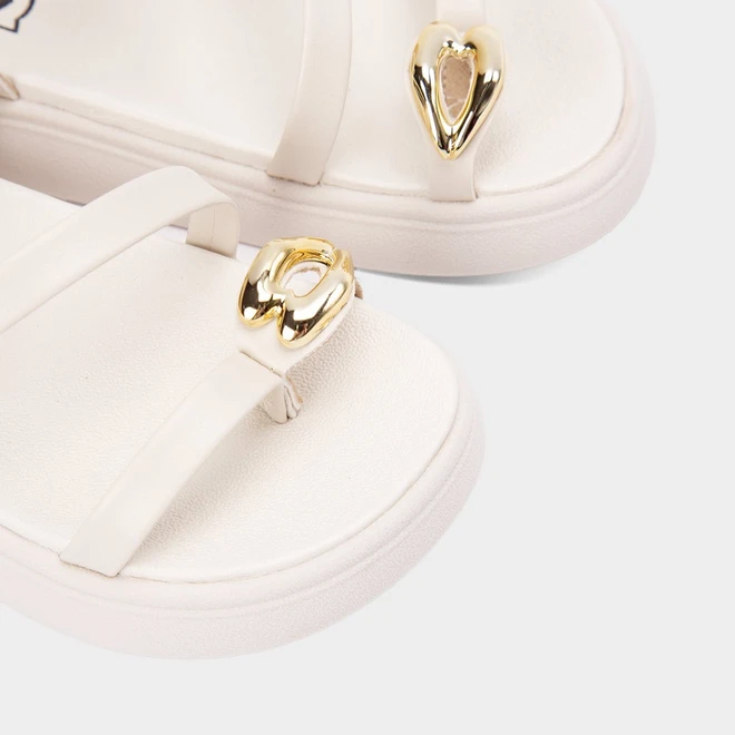 Sandália Infantil Molekinha Detalhe Bold Off-White
