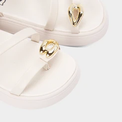 Sandália Infantil Molekinha Detalhe Bold Off-White