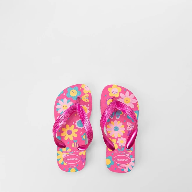 Chinelo Infantil Havaianas Flores Original Rosa