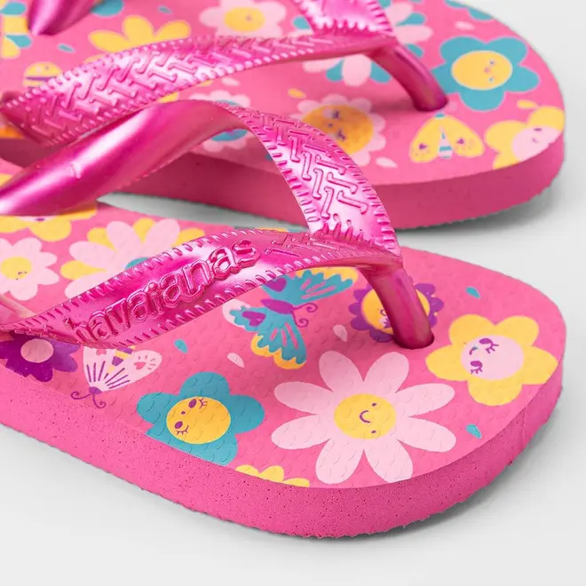 Chinelo Infantil Havaianas Flores Original Rosa