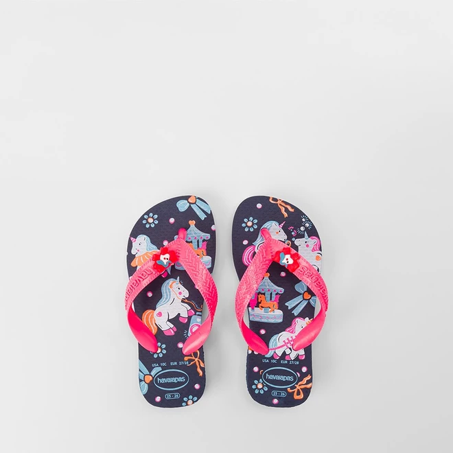Chinelo Infantil Havaianas Fantasy Unicórnio Original Marinho