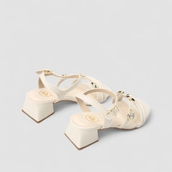 Sandália Infantil Molekinha Detalhes Metalizados Oceano Off White