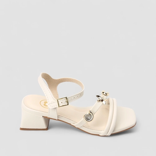 Sandália Infantil Molekinha Detalhes Metalizados Oceano Off White