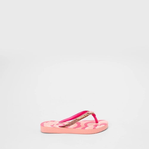 Chinelo Infantil Havaianas Flor Original Glitter Rosa