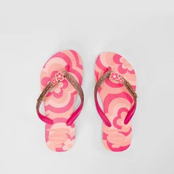 Chinelo Infantil Havaianas Flor Original Glitter Rosa