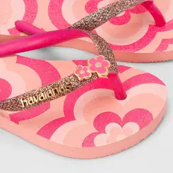 Chinelo Infantil Havaianas Flor Original Glitter Rosa