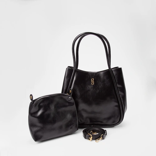 Bolsa Bucket Gabriela Grande Transversal Com Necessaire Preto