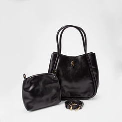 Bolsa Bucket Gabriela Grande Transversal Com Necessaire Preto