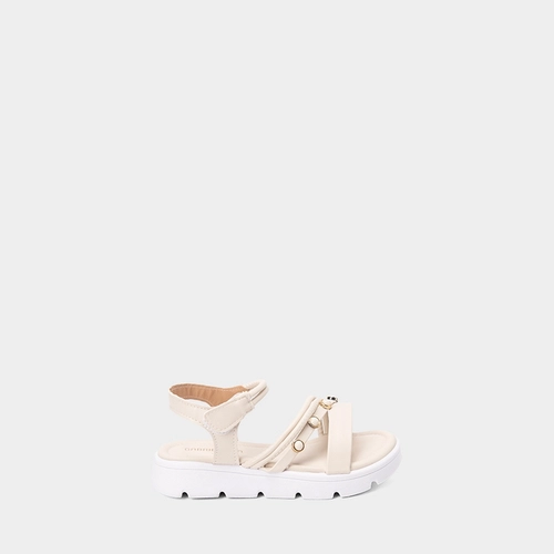 Sandália Infantil Gabrielinha Multitiras Detalhe Pedraria Off White