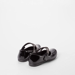 Sapatilha Boneca Infantil Gabrielinha Tiras Pedraria Verniz Preto