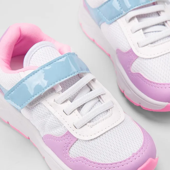 Tênis Casual Infantil Gabrielinha Jogging Recortes Metalizado & Verniz Multicolor