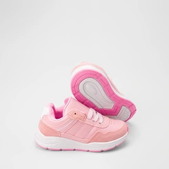 Tênis Casual Infantil Gabrielinha Jogging Detalhe Recorte Camurça Rosa