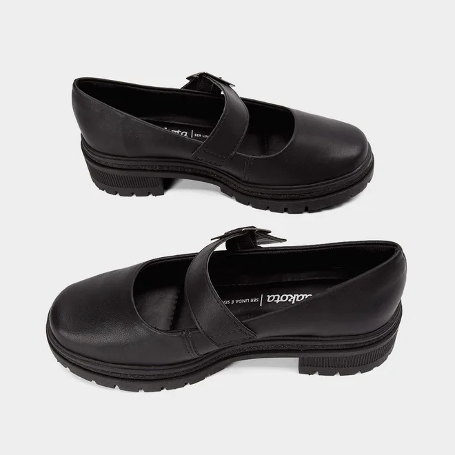Sapato Boneca Feminina Dakota Detalhe Fivela Preto