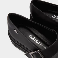 Sapato Boneca Feminina Dakota Detalhe Fivela Preto