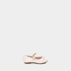 Sapatilha Boneca Infantil Molekinha Verniz Laço Off-White