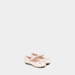 Sapatilha Boneca Infantil Molekinha Verniz Laço Off-White