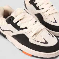 Tênis Casual Masculino Vertus Mesh Off White & Preto