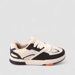 Tênis Casual Masculino Vertus Mesh Off White & Preto