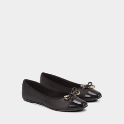 Sapatilha Feminina Moleca Detalhe Laço Duplo Verniz Preto