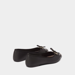 Sapatilha Feminina Moleca Detalhe Laço Duplo Verniz Preto