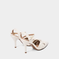 Scarpin Slingback Feminino Beira Rio Salto Fino Alto Off White