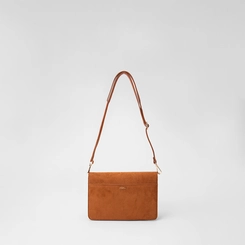 Bolsa Transversal Gabriela Média Suede Detalhe Fivela Caramelo
